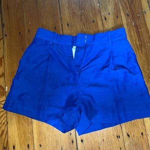 Cobalt Blue Linen Shorts